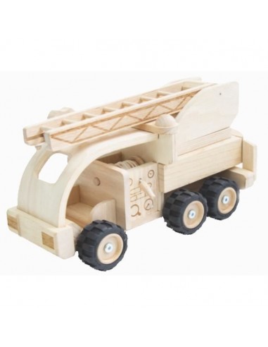 PLAN TOYS Camion de pompiers en bois...